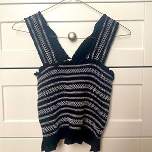 Women’s LA Hearts Black & White Cropped Tank Top